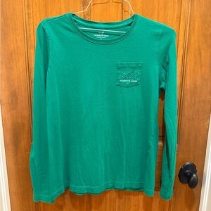 Vineyard Vines Festive Green Pocket Tee
